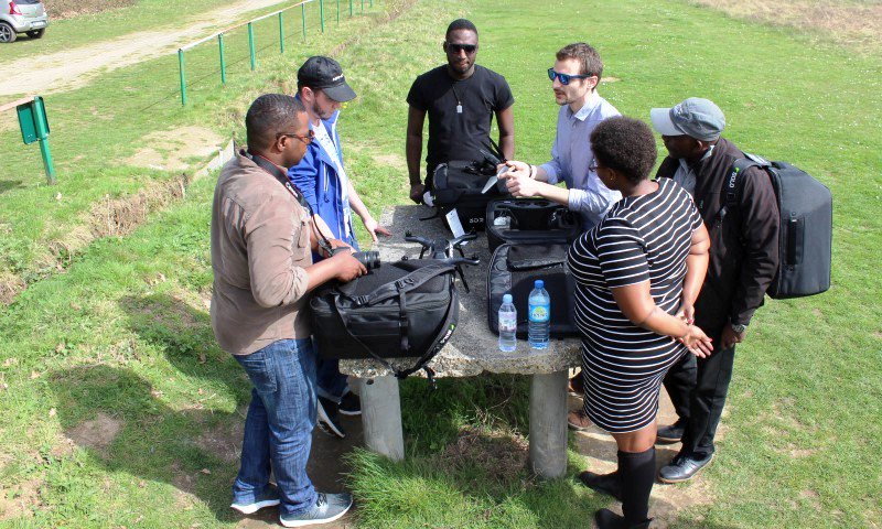 UAV4Ag's tweet image. .Airinov staff introduces @CTAflash #UAV4Ag1 trainees to the use of #DRSolo w/ #MultiSPEC 4C in preparation of test flights w/@pix4d Capture