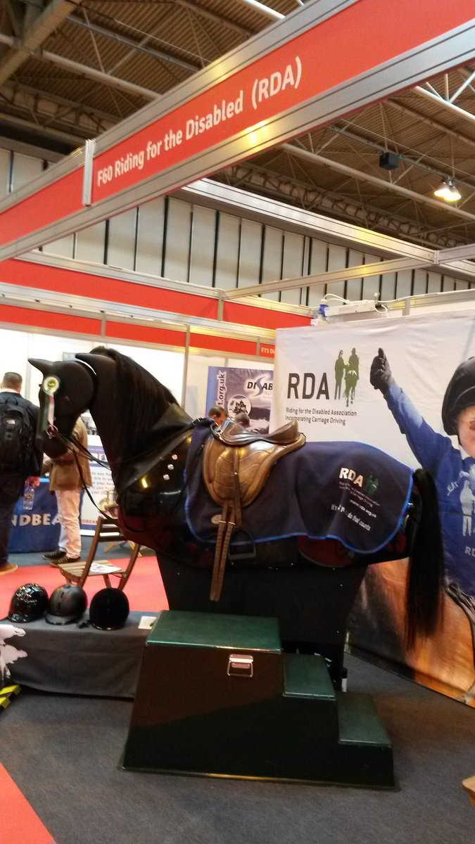 RDAnational's tweet photo. Last chance to meet the @RDAnational team today  @NaidexShows &amp; try horseriding on Charley,our mechanical horse! #Naidex43 Stand F60 https://t.co/ezoiLQxxB9