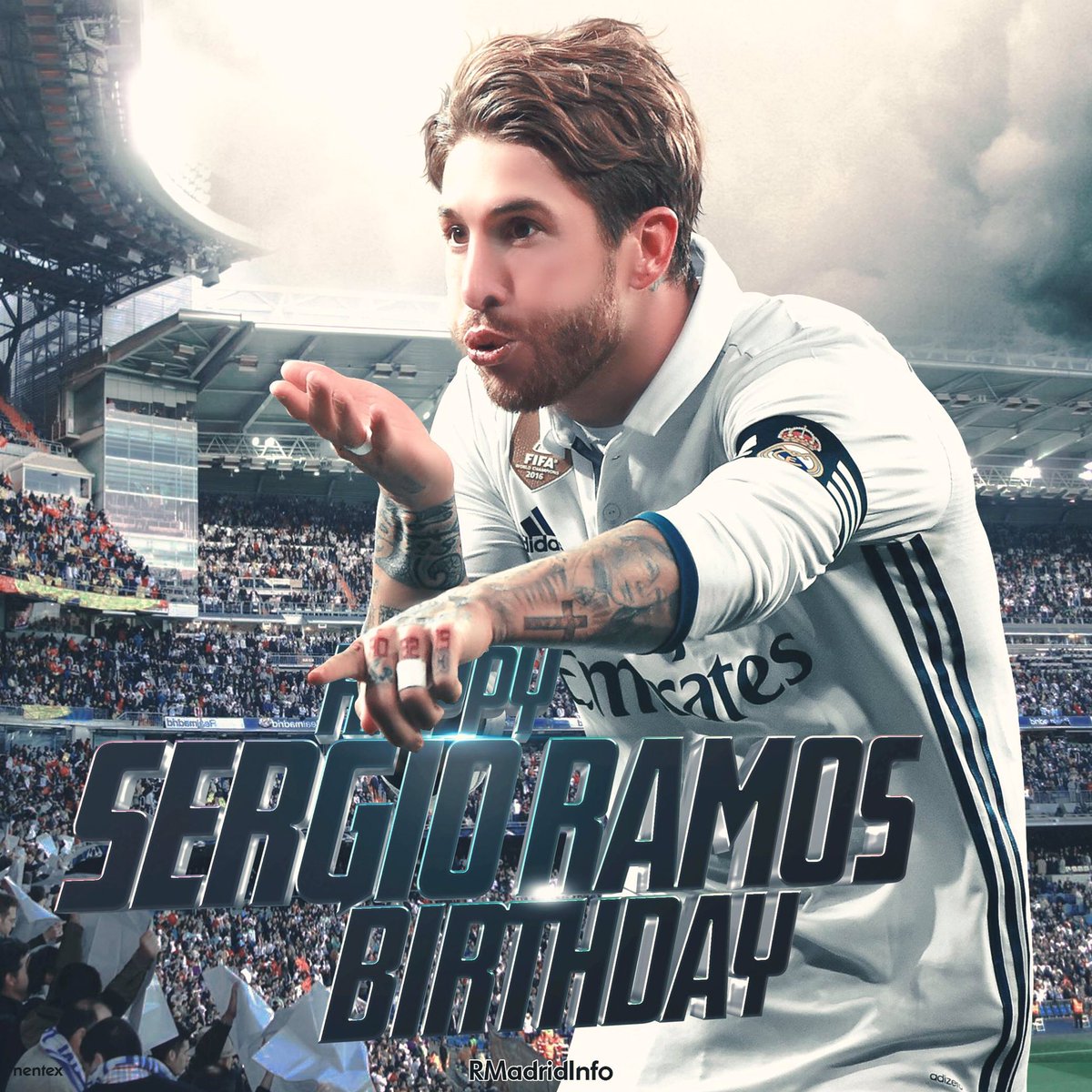 RMadridInfo's tweet photo. Happy Birthday to the Savior, the 92:48 man, the One &amp; Only @SergioRamos! Felicidades Capitán 🎂🎉 https://t.co/imA2loVnRn