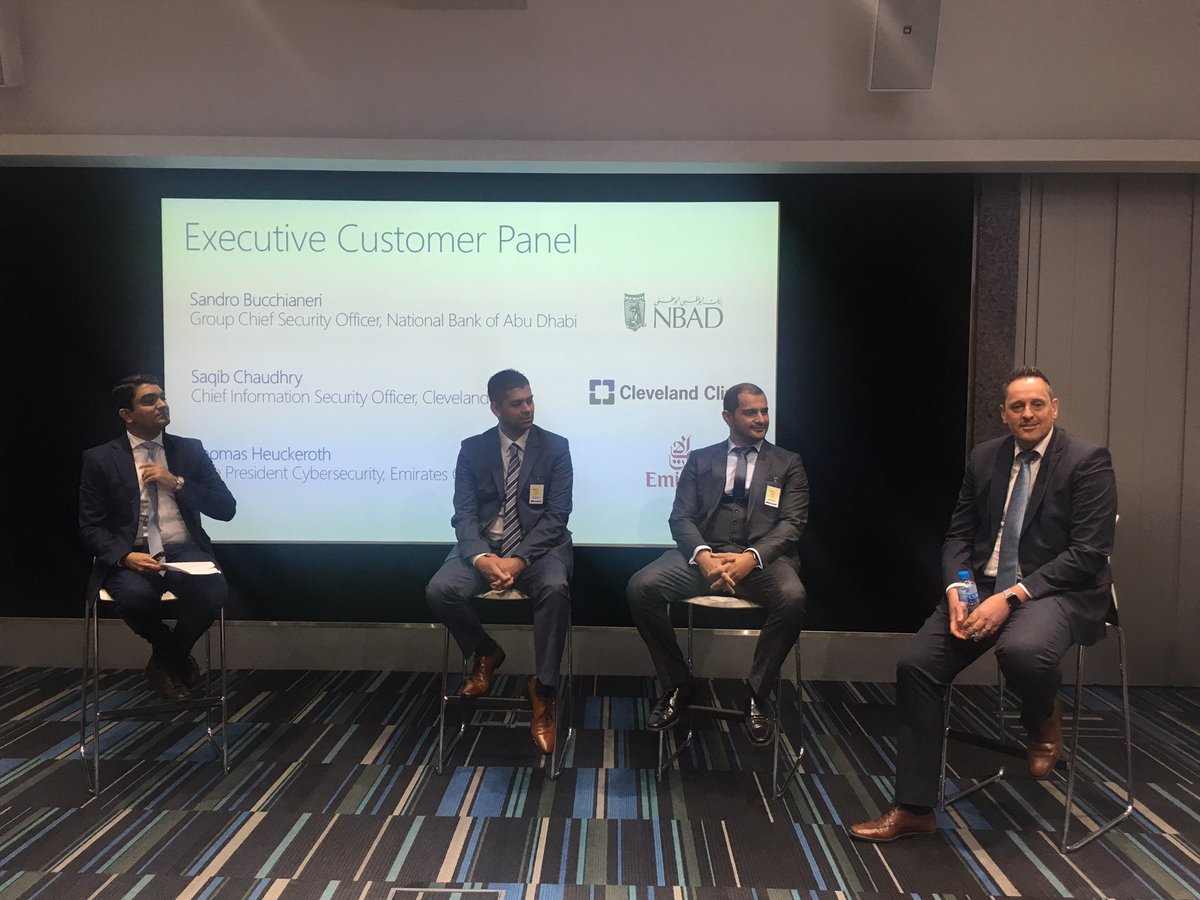 Executive Customer Panel discussion with @nbad <a href="/Emirates/">Emirates</a> Group and <a href="/ClevelandClinic/">Cleveland Clinic</a> Abu Dhabi <a href="/microsoftgulf/">Microsoft Gulf</a> #Security