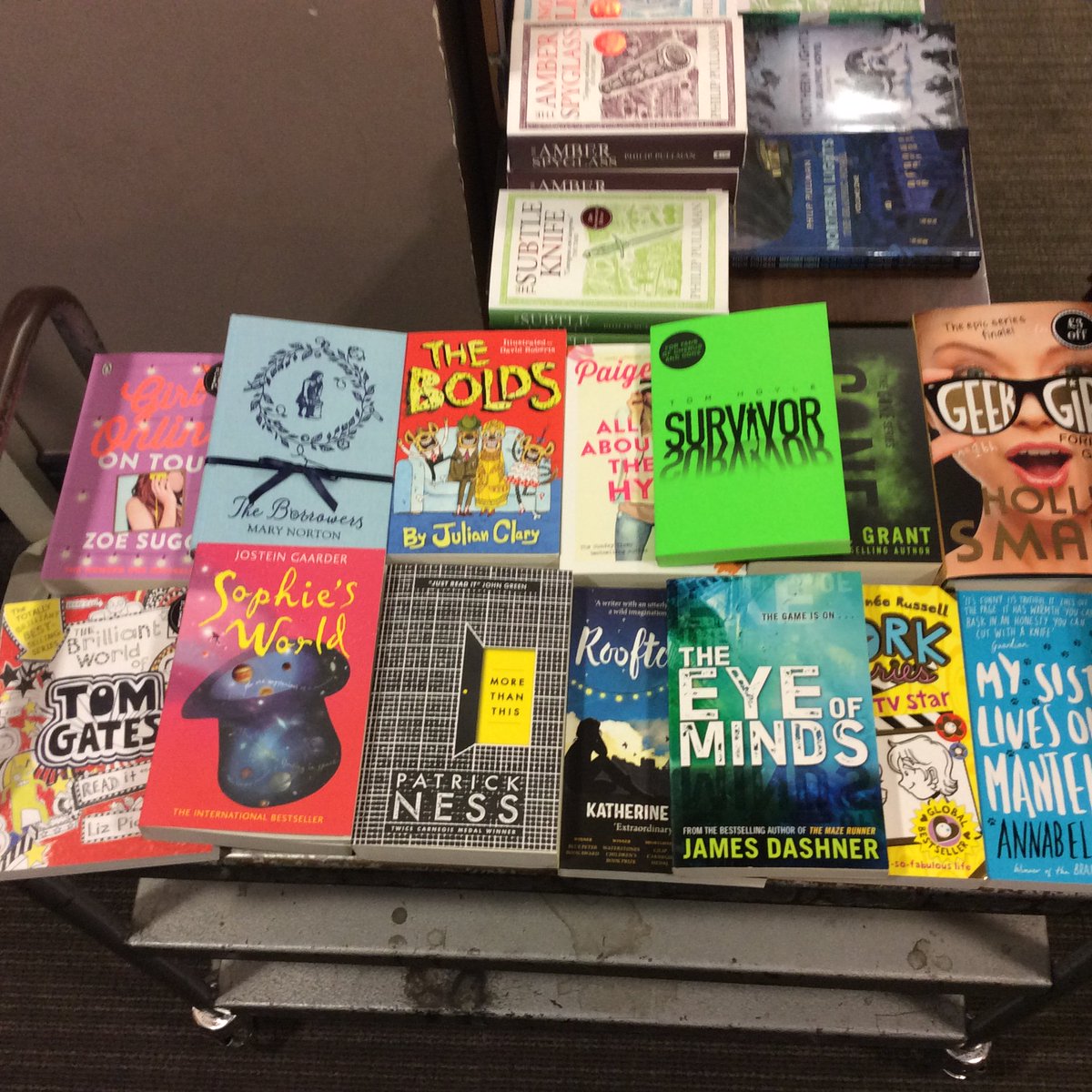 lounge_learning's tweet photo. Look at all the books our students bought #survivor #TomHoyle #GirlOnline @Zoella @jamesdashner #Theeyesofminds #GeekGirl @HolSmale π https://t.co/plJm4Jf7AB