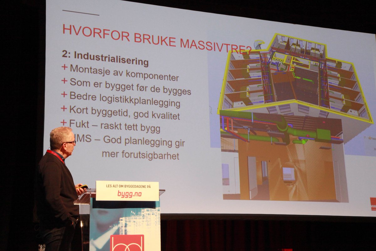 Massivtre = lite byggstøv-, støy og avfall. Og god lukt! - Godt grep for industrialisering, forteller Per Inge Heen i Veidekke