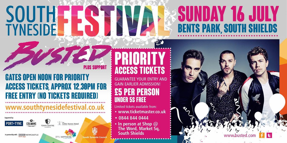 .@CallOnSunday support @busted as part of the @STynesideEvents summer festivals!