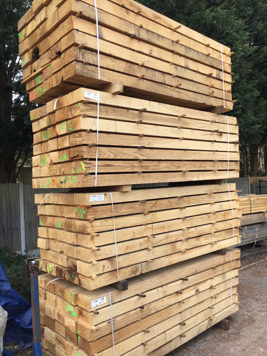 Arrived today.... Delivery of prime fresh sawn oak sleepers! #sleepers #oak #prime #garden #landscape