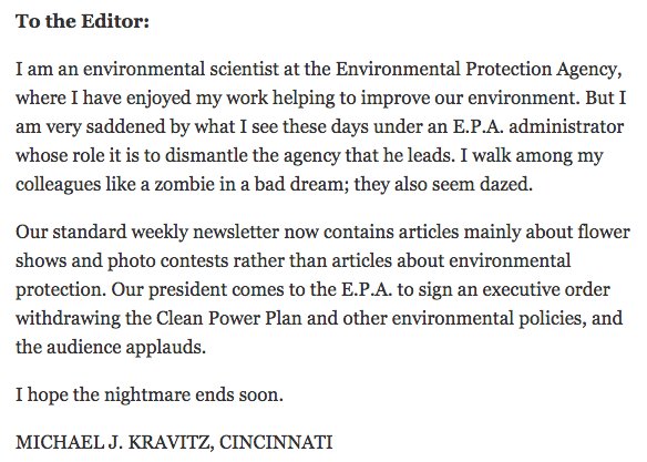 350's tweet photo. Thank you to Michael Kravitz, EPA scientist speaking out in the New York Times. This is must-read courage: https://t.co/wMkdACVjh2 https://t.co/hxdMZfg4nI