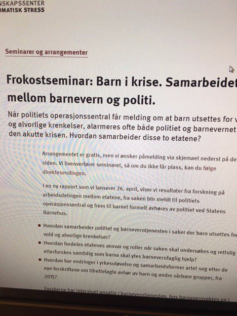 NKVTS's tweet image. Hvordan samarbeider politiet og barneverntjenesten i saker der barn utsettes for vold og alvorlige krenkelser? nkvts.no/seminar-og-arr…