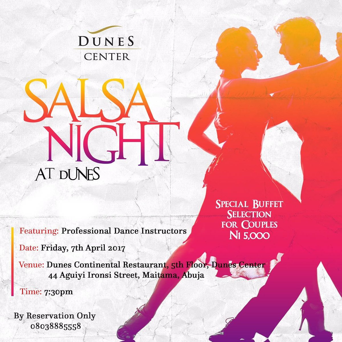 DunesAbuja's tweet photo. Salsa night at Dunes Continental Restaurant! https://t.co/yRfdY5kNDZ