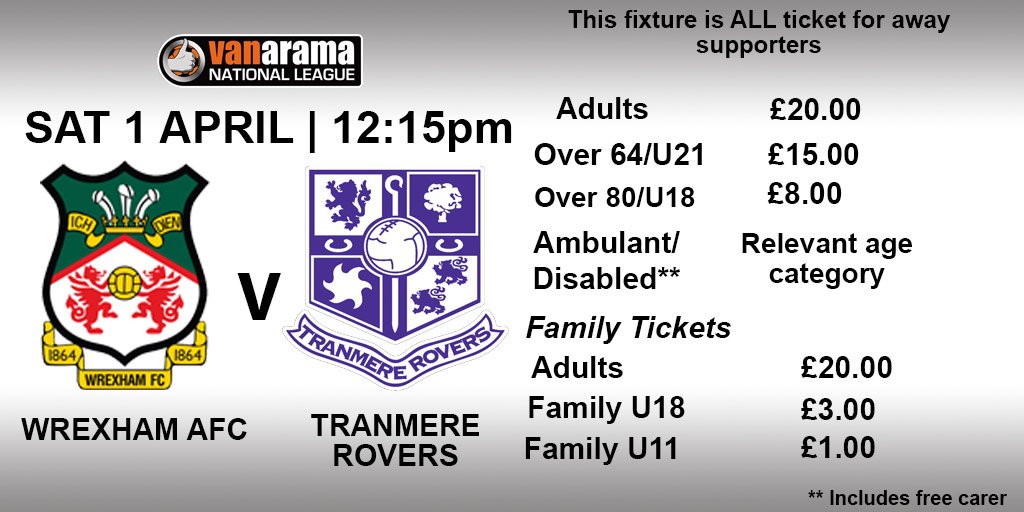 Tranmere Rovers on Twitter "TICKETS We still some tickets for this