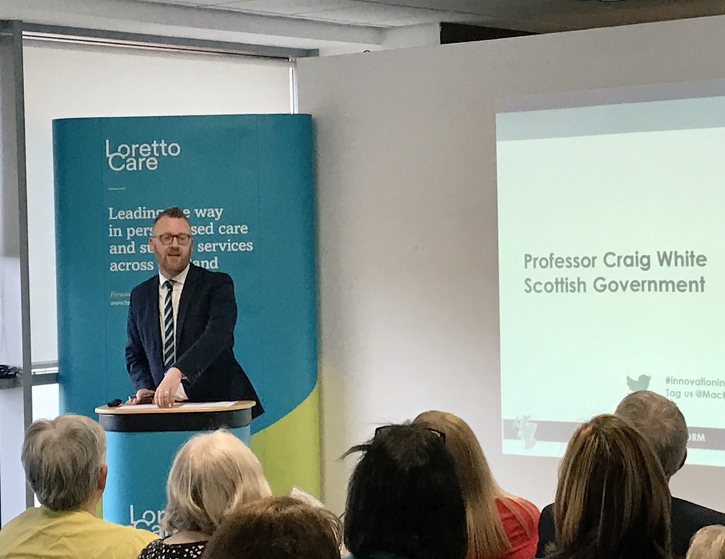 Great morning so far, very engaging speech from Professor Craig White on behalf of @ShonaRobison  #innovationincare @MacKayHannah