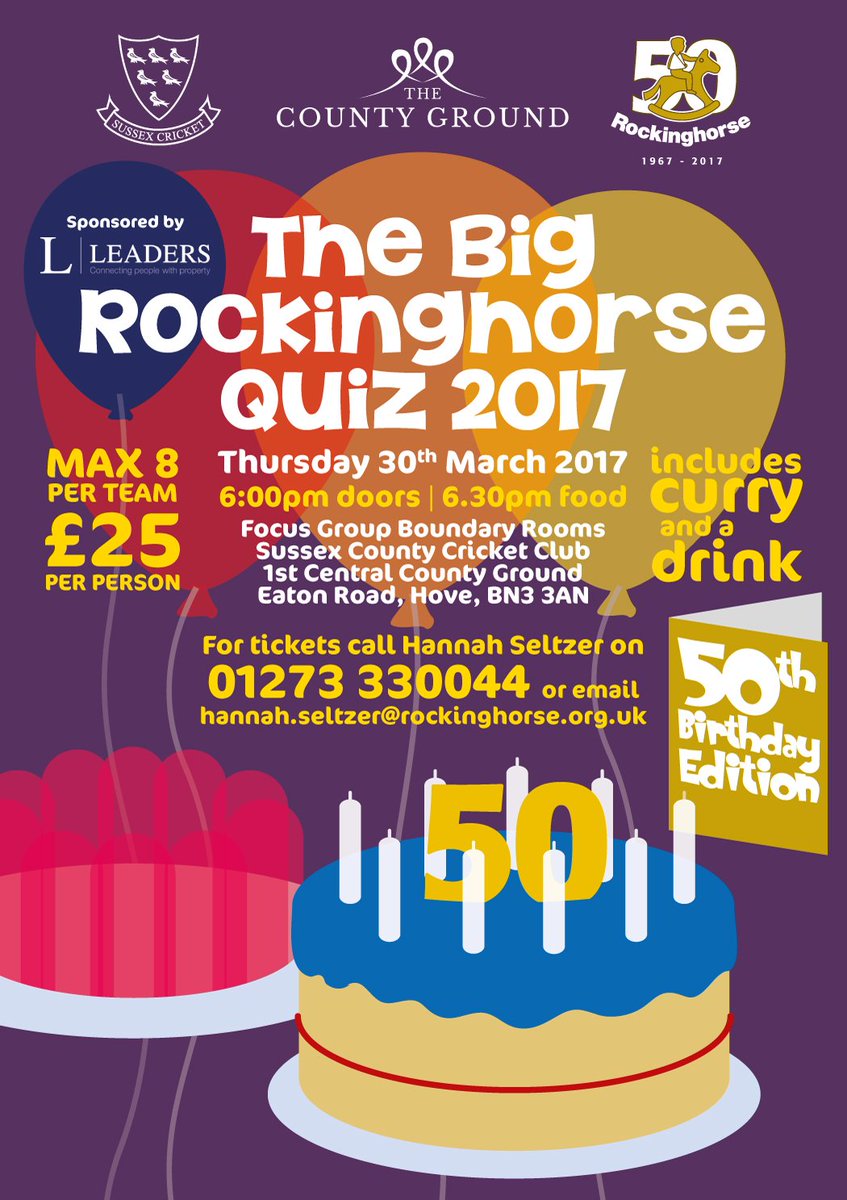 Rockinghorse67's tweet photo. We're looking forward to welcoming 200 guests to our special 50th birthday quiz @TheCountyGround this evening. May the best team win! https://t.co/zNFNccVT9e