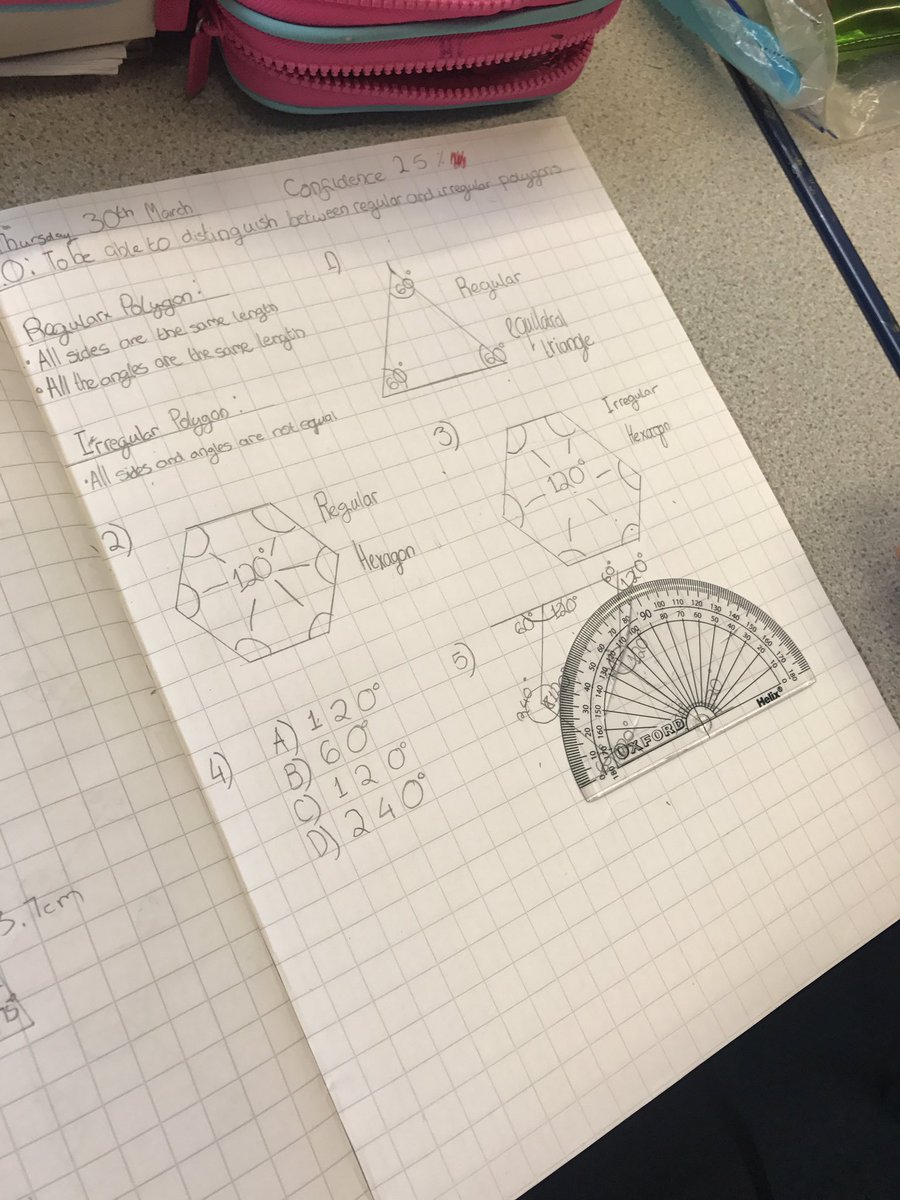 NewminsterMid's tweet image. Irregular or regular polygon? Some excellent angle constructions in today's lesson #drawingangles #concentration
