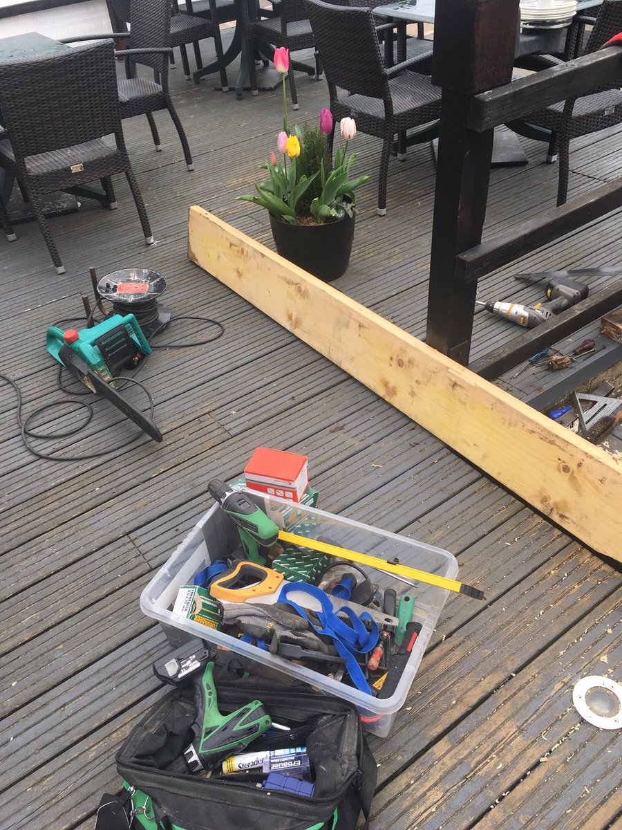 Doing a bit of DIY on the decking <a href="/dobson_nick/">Nick Dobson</a> @Jon_Paul_Charlo #DIY