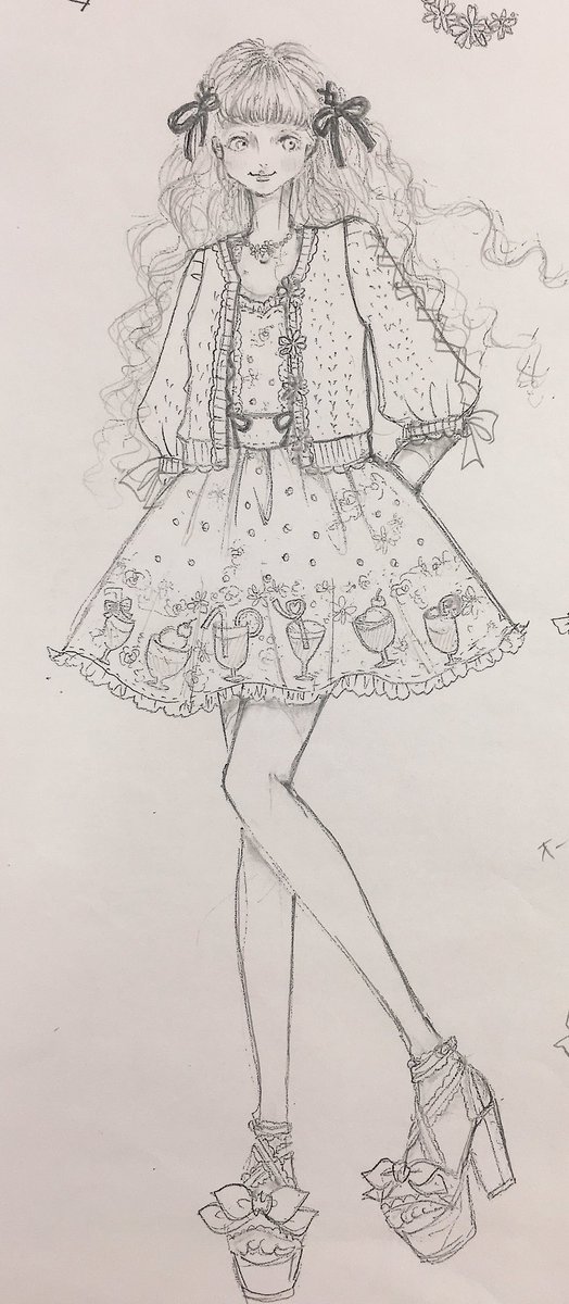 Liz Lisa Twitterren トロピカルジュースシリーズ デザイナーさんの描いたデザイン画を公開っ イメージ通りのお洋服に仕上がってます この絵のカーディガンもありますよ 絵の女の子と同じ髪型もしたくなっちゃいますね