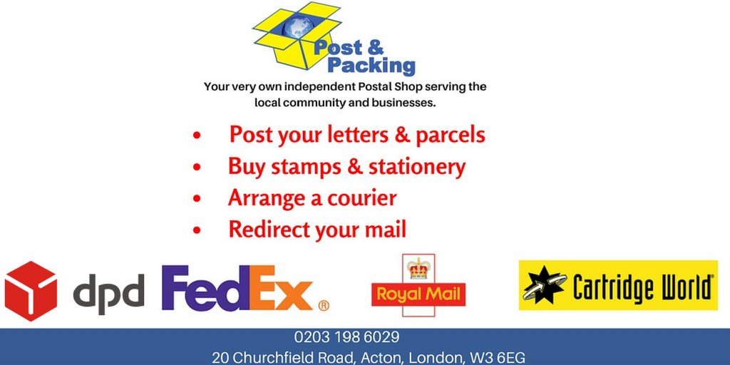 postandpackinguk.com/acton #post #letters #parcels #stamps #stationery #courier #PObox #acton #ealing #chiswick #london