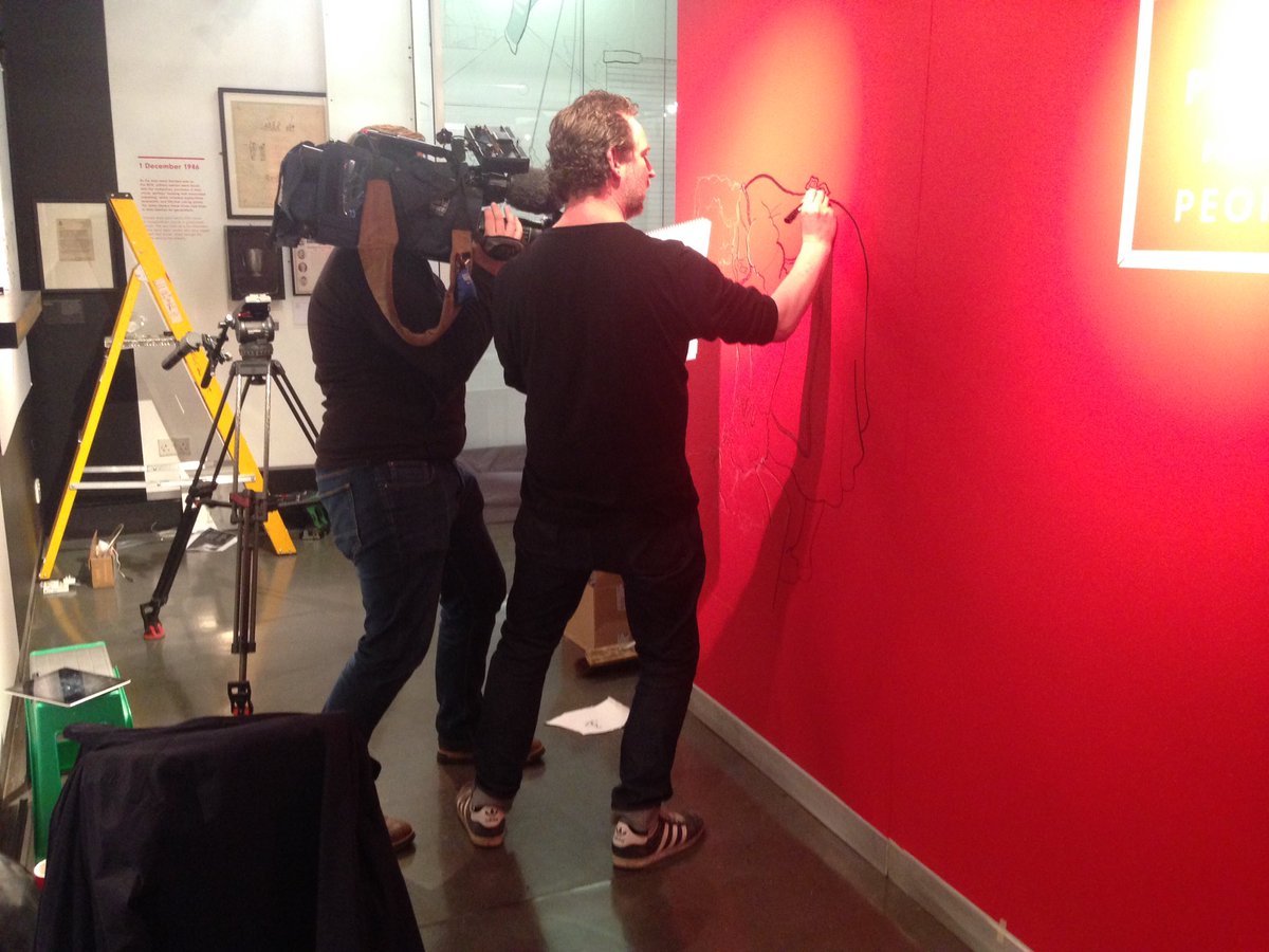 NCMME's tweet image. .@BBCLookNorth @dannihewson is here for a sneak preview of the new exhibition for the Sunday Politics Show #nationalisation