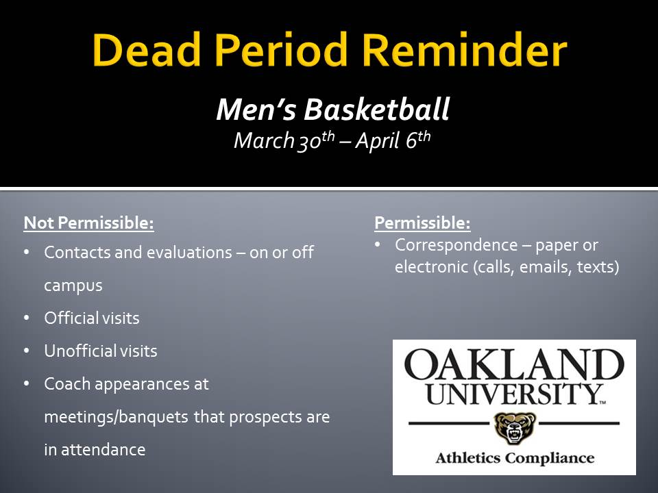 🚨 DEAD PERIOD - Men's Basketball 🚨