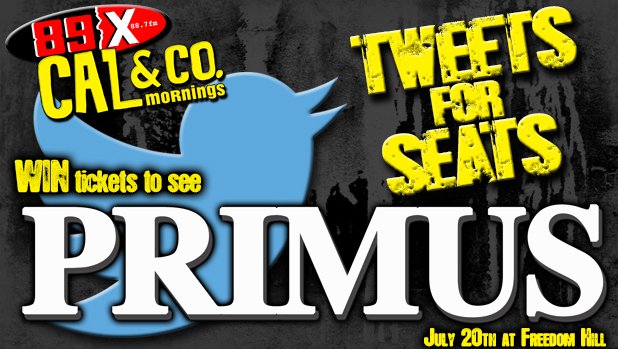 CalCagnoRadio's tweet photo. RETWEET this now for Primus tickets @ Freedom Hill - July 20! #TweetsForSeats https://t.co/dH1Xg4Frun