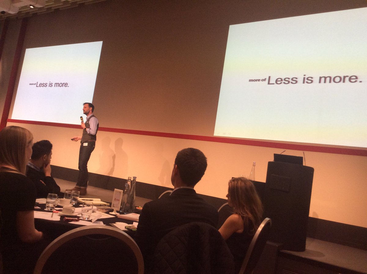 NetworkNatter's tweet photo. “Less is more”, investing in fewer areas may bring more value and results to your firm @KentValentine @OnTheEdgeLive #edgelegal https://t.co/goC5j5QMn3