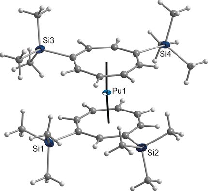 angew_chem's tweet photo. #XrayDiffraction reveals #plutonium IV sandwich complex with asymmetric #silyl substituted COT rings https://t.co/pP9UMUhXwD https://t.co/ciW17stU11