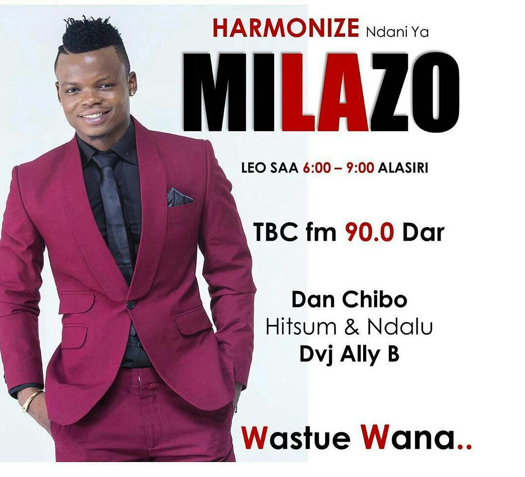 Wcbwasafi_'s tweet photo. @harmonize_tz LIVE On #TBCFM right now On #MILAZO with @danchibo #NIAMBIEMediaToure #TogetherWeCan
cc @Sallam_SK @diamondplatnumz https://t.co/7NMSZdbyYr