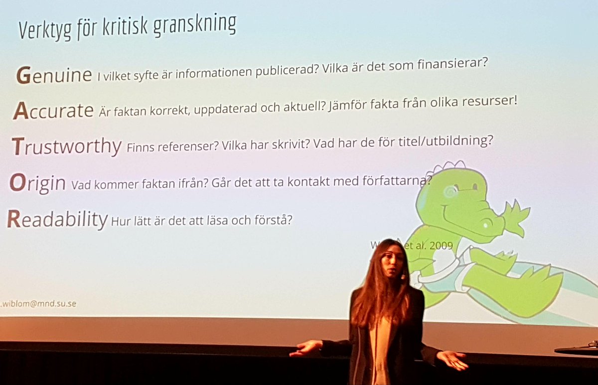 När eleverna granskar källor med utgångspunkt i GATOR #skolbib17 #skolporten