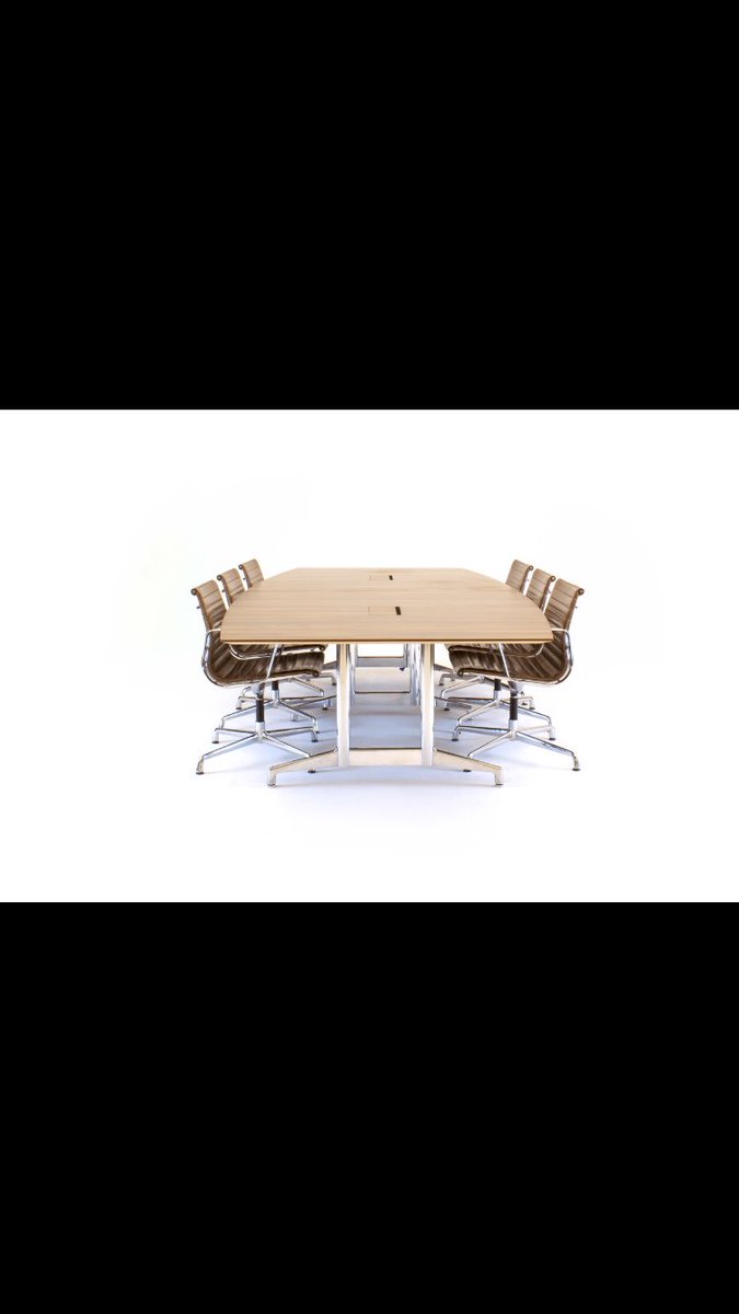 Arca 3200mm x 1500mm Barrel shaped table with 2mm Chamfer edge. #officedesign #officefurniture #design #boardroom #tables