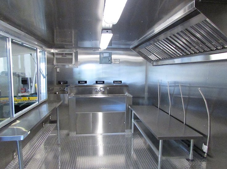 Stainless steel - durable, easily cleaned, great look. Let us help bring your dreams to life. Contact us today at info@adgfoodtrucks.com