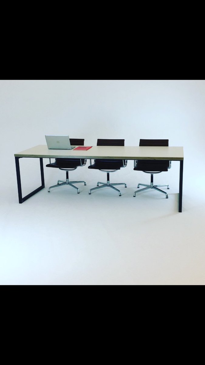 Looped Framed Table with 38mm thick MFC top with black looped frames base. #bespoke #officefurniture #breakout #officedesign #design