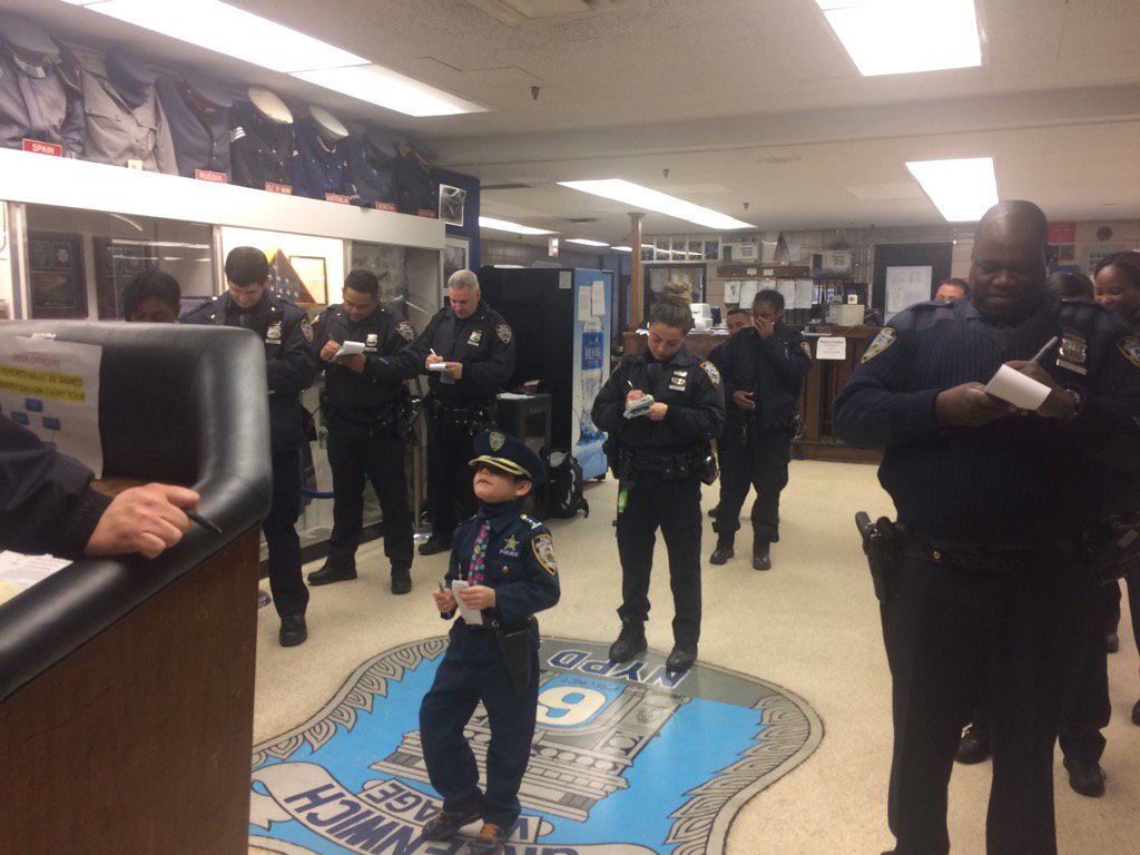 Officer Luigi reporting for roll call at 6th Precinct