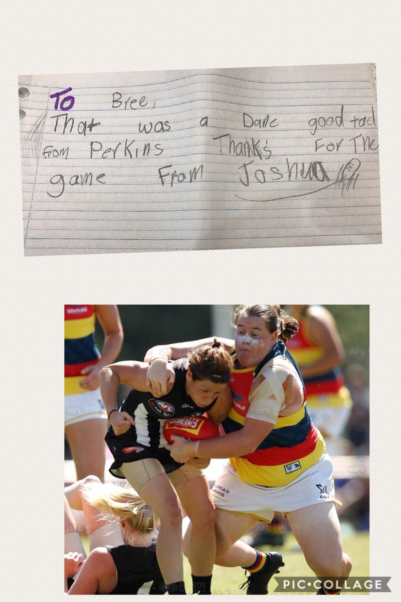 breeza33's tweet photo. Dam good tackle @sarahperkins28 in case you wanted a bit of feedback 😂@Adelaide_FC @CollingwoodFCW https://t.co/LMPAWz1YNs