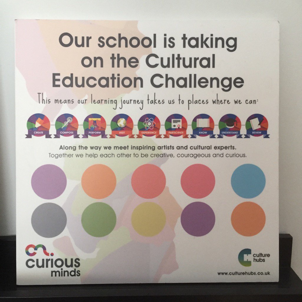 Schools  get a free Cultural Education Challenge plaque <a href="/CuriousMindsNW/">Curious Minds</a> Very Curious Affair see 28/03/17 see website