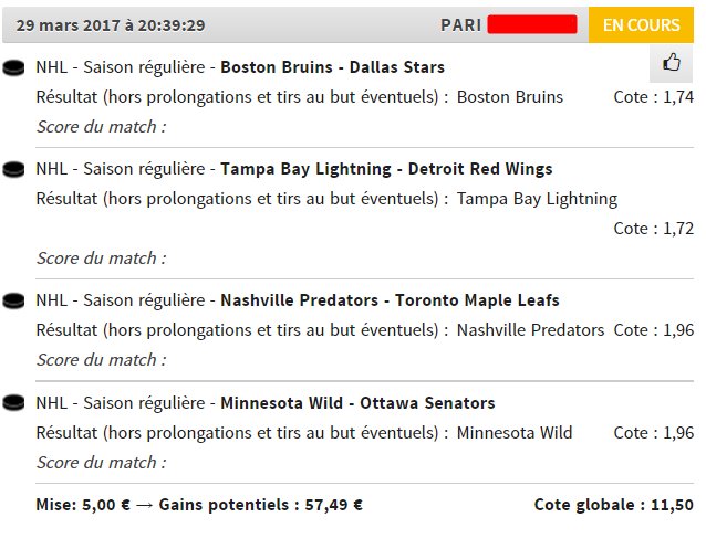 TempestPronos's tweet image. 💵💵 PRONO BONUS 💵💵
❌👽CÔTE : 11.50 👽❌
BOSTON BRUINS + 
TAMPA BAY LIGHTNING + 
NASHVILLE PREDATORS + 
MINNESOTA WILD !!