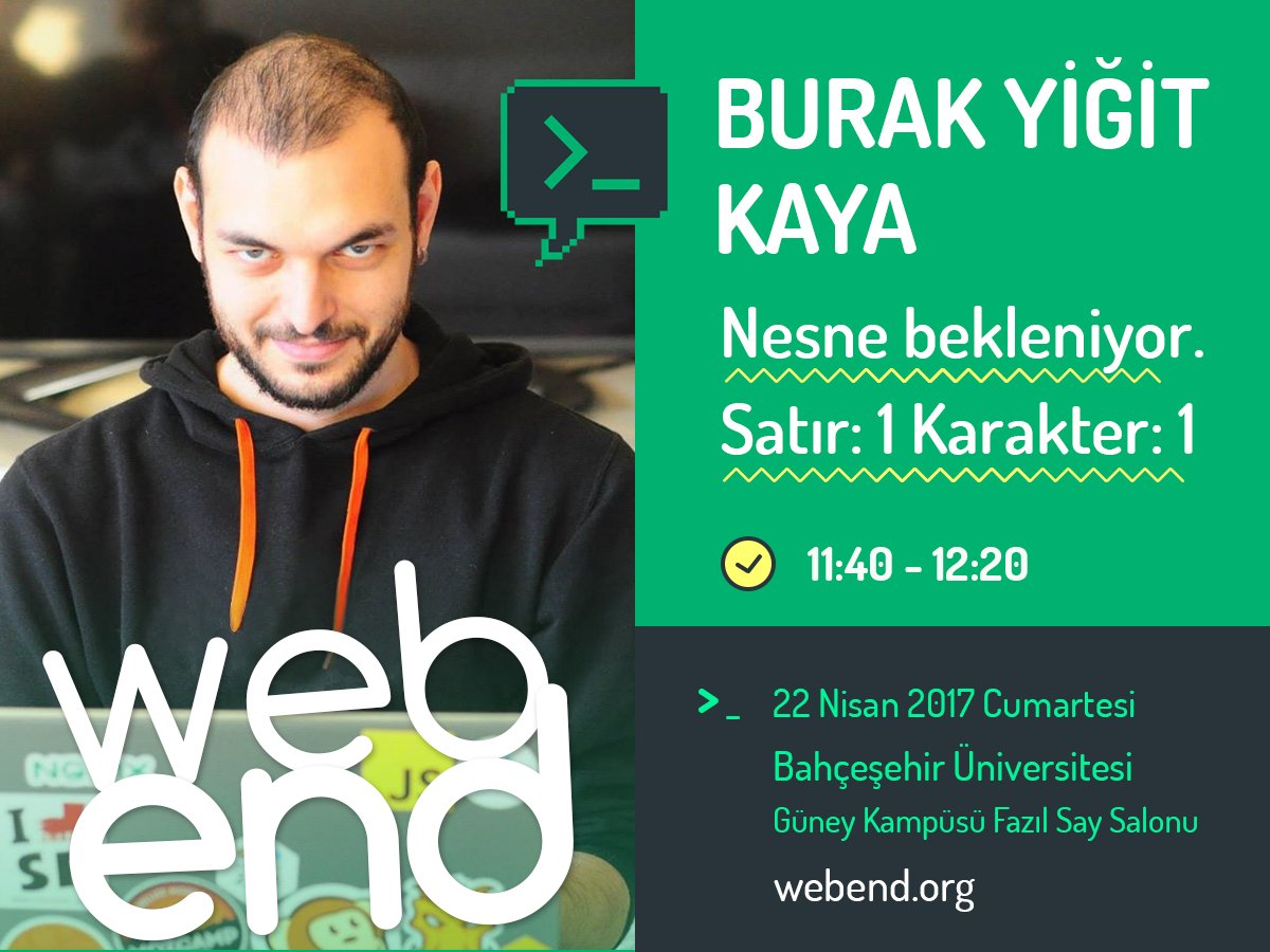 Burak Yiğit Kaya 22 Nisan'da Webend'de kendi hikayesini anlatacak. Kayıt olmayı unutmayın: webend.org #webend17 <a href="/madbyk/">Burak Yigit Kaya</a>
