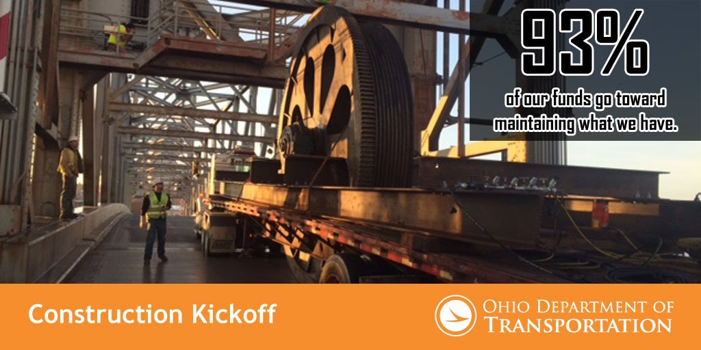 ODOT_Cleveland's tweet photo. Today is #ConstructionKickoff for many ODOT districts! Here's to another productive year maintaining & repairing Ohio's roads & bridges. https://t.co/KAQ8TgQuAq