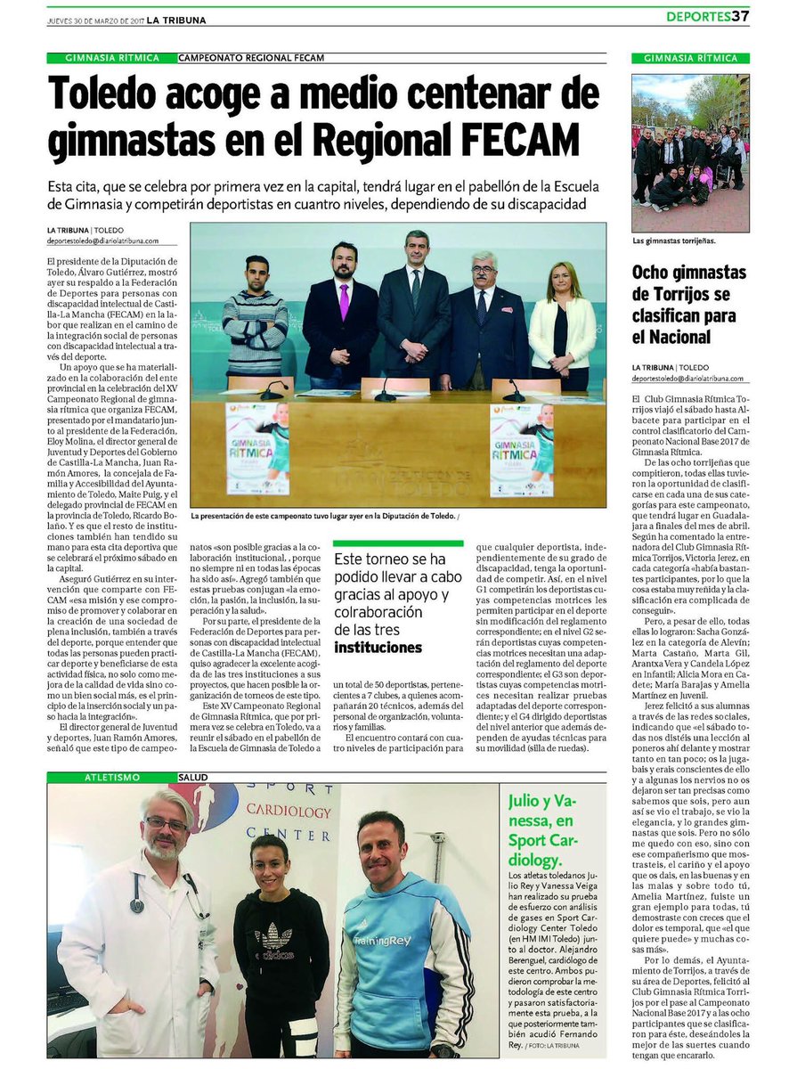 Hoy en <a href="/tribunadetoledo/">La Tribuna de Toledo</a> publican la visita de nuestros magníficos atletas toledanos. Muchas gracias!! <a href="/juliorey72/">Julio Rey</a> <a href="/vaneveiga79/">vanessa veiga</a>