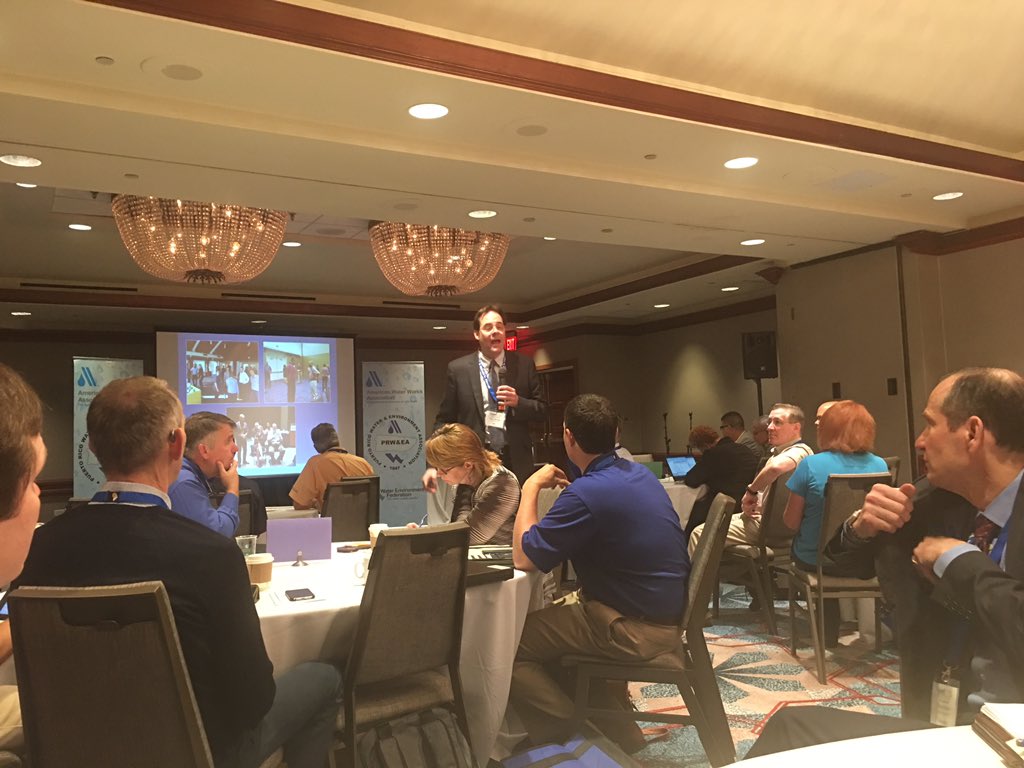 <a href="/WEForg/">Water Environment Federation</a> VP Tom Kunetz leads improv exercise to show value of engagement #wefmax17