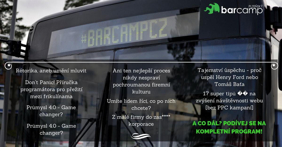 PlzenskyBarcamp's tweet photo. https://t.co/3XwGLXu1Fj >> Na jaké přednášky se můžete těšit? Mrkněte na program 4. ročníku! #barcampcz #program #sofskills #marketing #IT https://t.co/N3eKNUMBIb