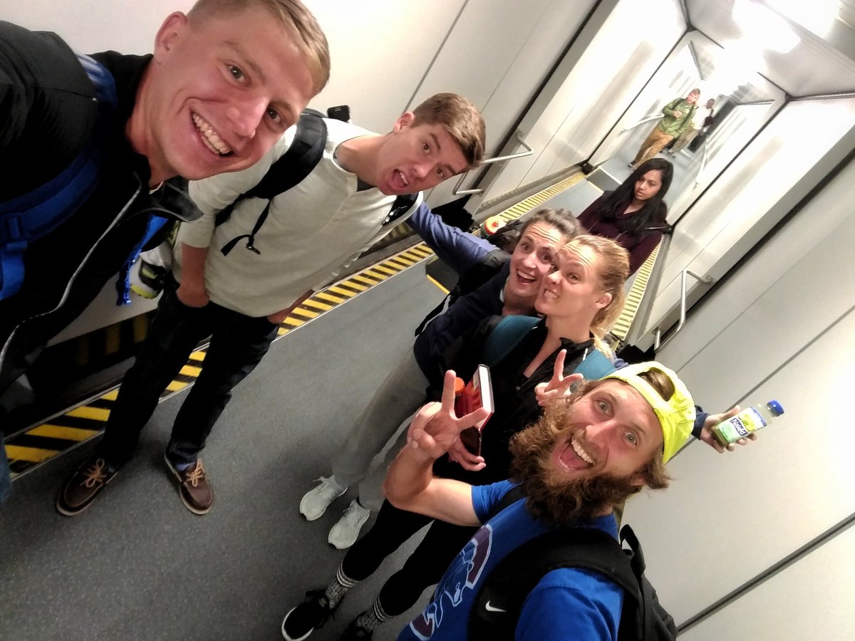 Early morning flights make us more weird than usual 🤣 #btchp #stanfordinvite #sfdistancecarnival