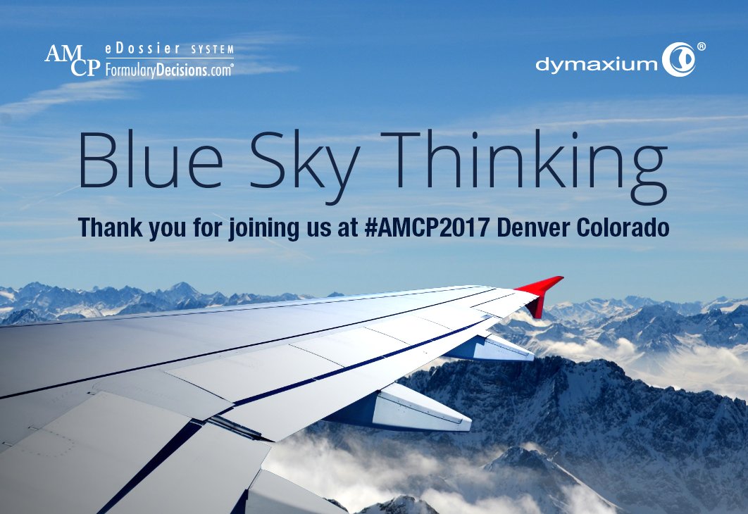 Dymaxium's tweet photo. #amcp2017 is done but the blue sky thinking doesn't stop. Follow us @Dymaxium for more insights! https://t.co/QXg5W1qJ2o