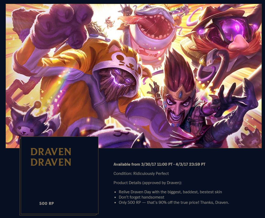 Moobeat The Legacy Draven Draven Is Also Available Through April 3rd For 500 Rp