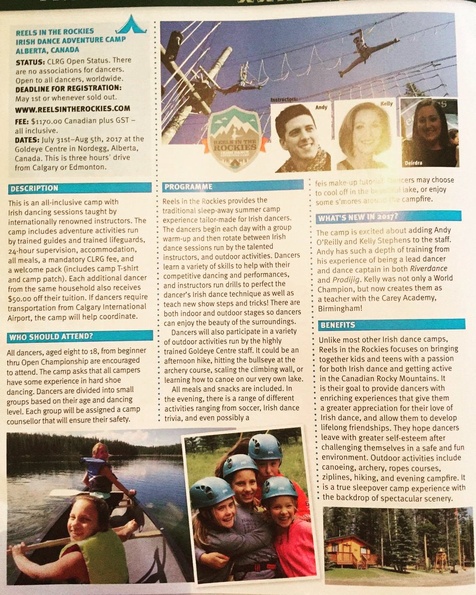 Check out our article in this months Irish dancing magazine! Thanks <a href="/IDMtweet/">Irish Dancing Magazine</a>  Not many spots left, sign up today ➡ reelsintherockies.com