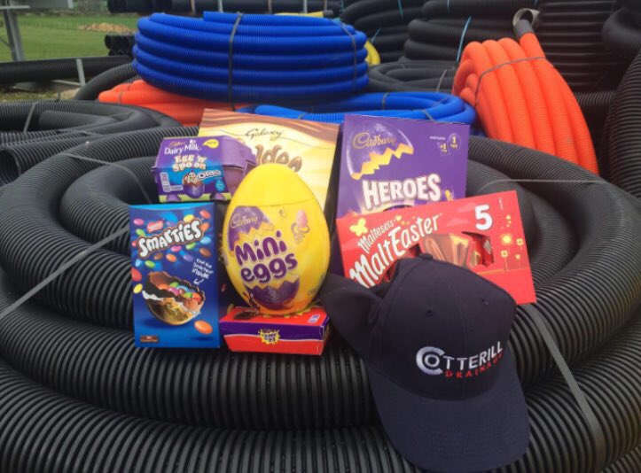 CotterillCivils's tweet photo. 🎉🎉EASTER COMPETITION🎉🎉 #retweet and #follow to #win our cracking Cotterills #Easter Hamper! Unfortunately drainage coils not included! 🐥🍬🐣 https://t.co/8FdYoExAd3