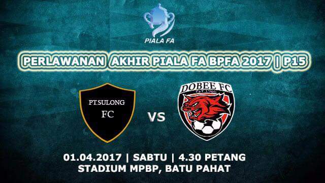 BuletinJohore's tweet photo. #jdtday Final Piala FA BPFA 2017 1/4
Pt Sulong FC vs Dobee FC
430pm Stadium Batu Pahat
Ayuh saksikan beramai-ramai
#finalfacup2017 #bpfa https://t.co/i1qLMAF4Ra