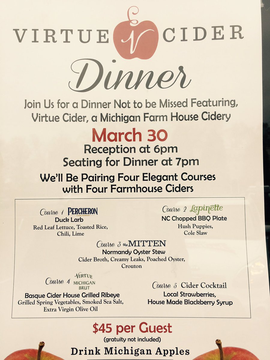 Pretty stoked about this - 2nite @ovalparkgrille <a href="/VirtueCider/">Virtue Cider</a> - they might have a few seats left. Join us! #cider #craftcider