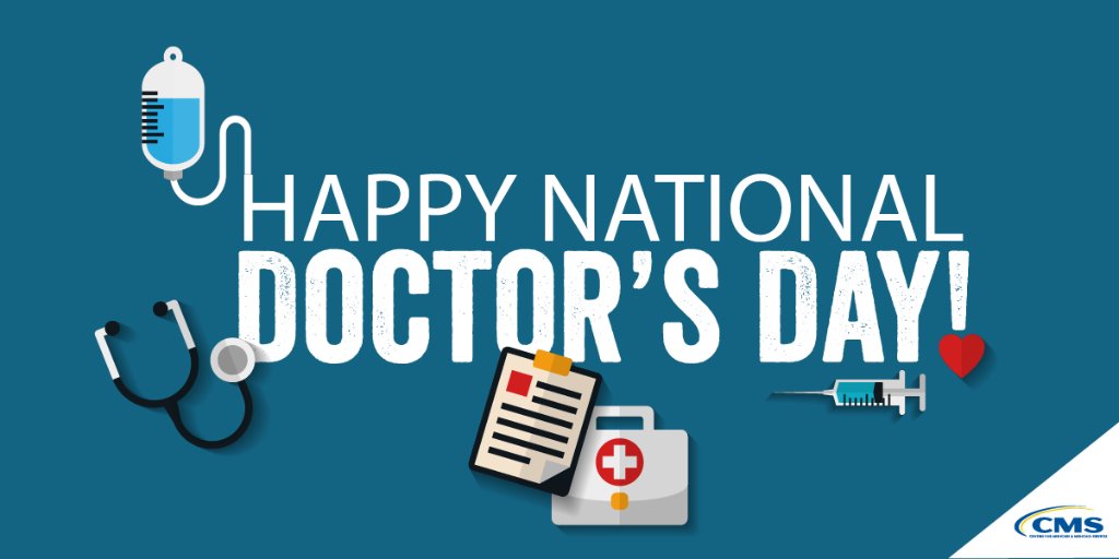 CMSGov's tweet photo. We’re proud to honor the contributions of doctors across the nation. #NationalDoctorsDay https://t.co/3sRzXYb4AO