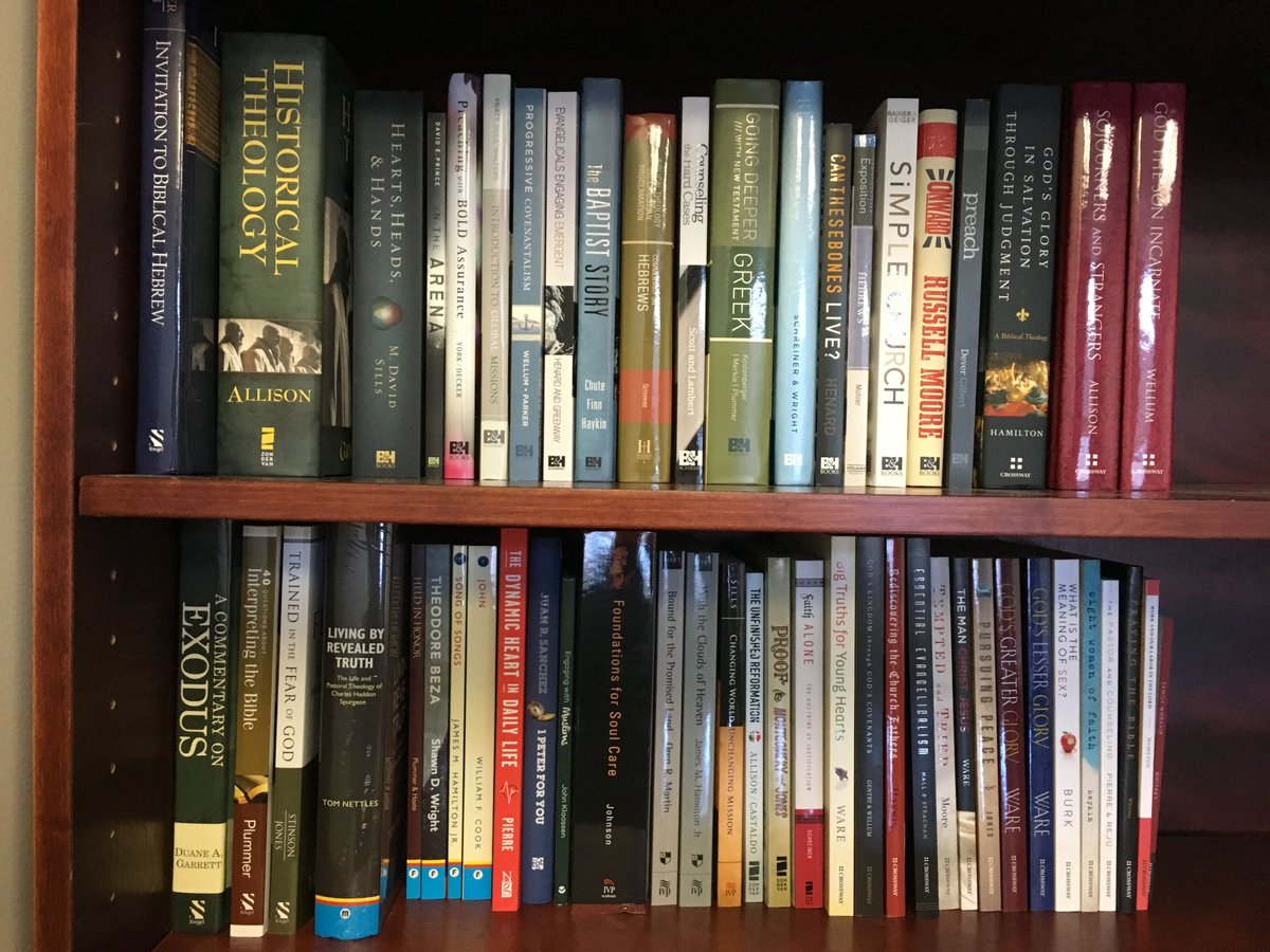 SBTSadmissions's tweet photo. What does the #SBTSmadness grand prize look like? An @SBTS faculty library of 75 books!  #chooseafaculty RT to win. https://t.co/SMrqtoW9Kl