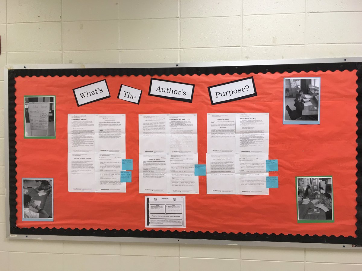 Benteen_ESOL's tweet photo. "What's The Author's Purpose" board! @clinsmith1 @APSBenteen @Benteen4thGrade https://t.co/6uaH3dV4BG