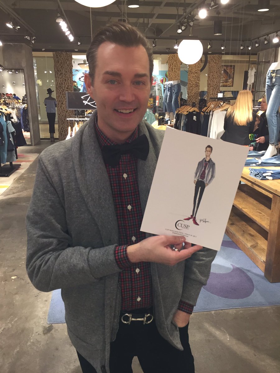 chucksteelman's tweet photo. Love this fashion sketch of me I received last night at the #Cusp #nmmakesomenoise event in #Chicago @CuspbyNM #iworkatnm #onthecusp https://t.co/p0aEOhOMTd
