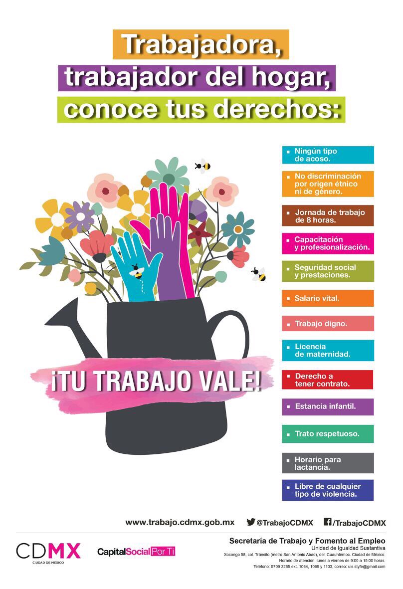 En el Día Internacional de las #TrabajadorasDelHogar, reivindicamos en #CDMX su labor y sus derechos laborales, médicos y económicos