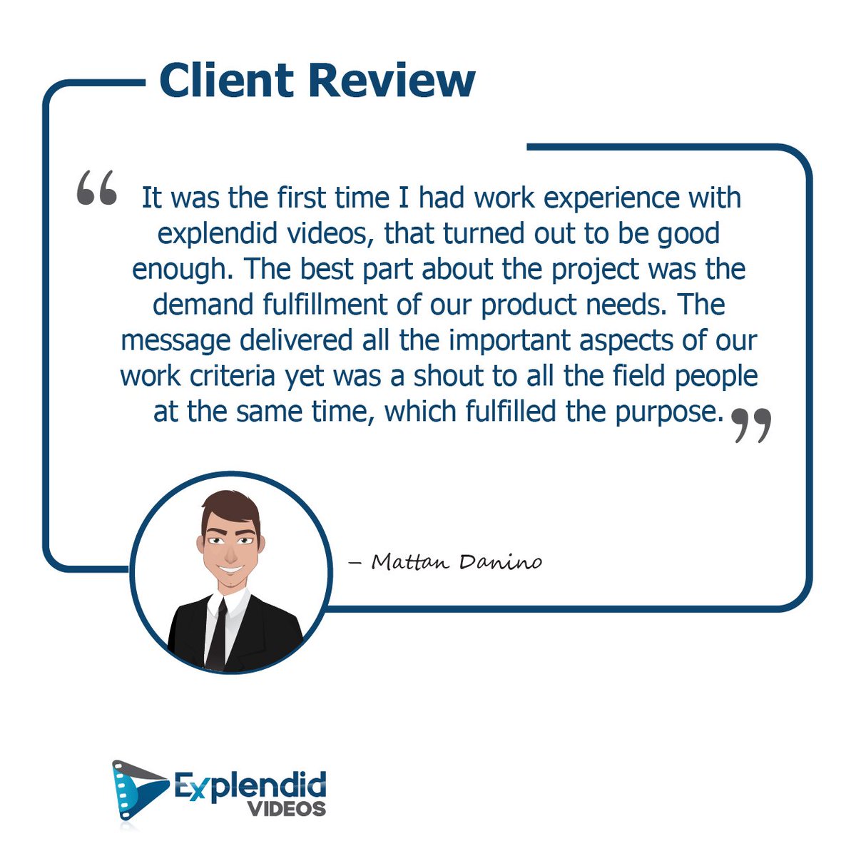ExplendidV's tweet image. A positive review from a satisfied client.

#Satisfication #ExplendidVideos